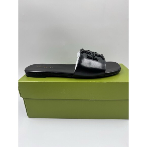 Tory Burch INES Classic Single-Band Goat Leather Slide (Perfect Black) Size 6 - Picture 7 of 16
